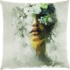 Dekorační polštářek SIWA 45x45 cm, zelený s uměleckým motivem