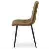 Jídelní židle LIBRA OLIVE BROWN v retro stylu s černými nohami