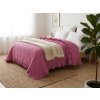 Stylový Přehoz na postel MONTEGO, tmavě růžový v romantickém designu