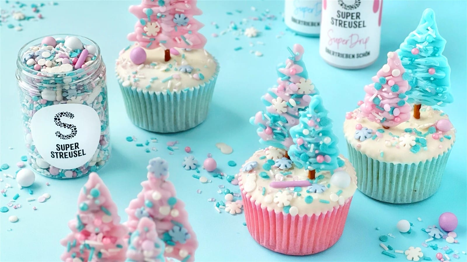 Pastelové stromečkové muffiny