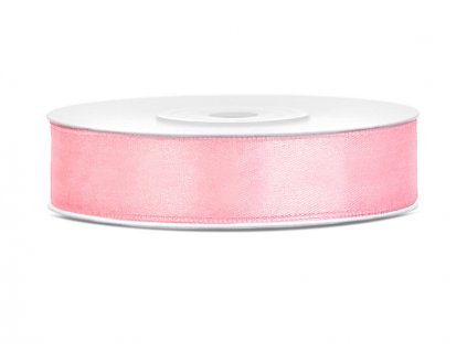 Saténová stuha 12mm/25m SVĚTLE RŮŽOVÁ