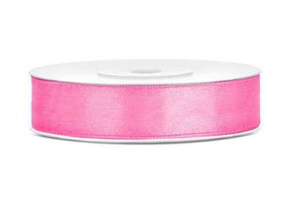 Saténová stuha 12mm/25m RŮŽOVÁ