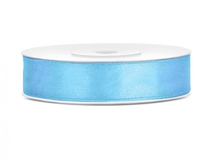 Saténová stuha 12mm/25m SVĚTLE MODRÁ