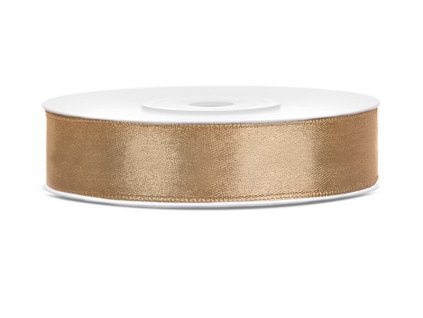 Saténová stuha 12mm/25m SVĚTLE ZLATÁ