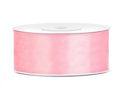 Saténová stuha 25mm/25m SVĚTLE RŮŽOVÁ