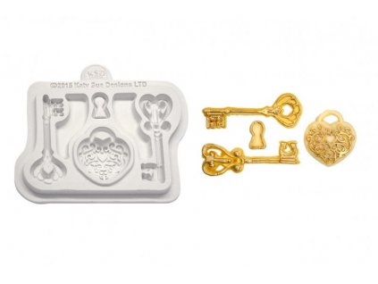 Katy Sue silikonová formička Decorative Keys & Locket