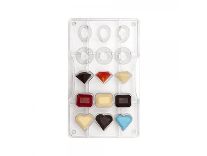Polykarbonátová forma na čokoládu Gems "154, Decora