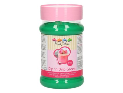 Fondánová poleva Dip´ n Drip Green, FunCakes, 375g