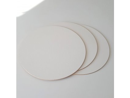 Pevná dřevovláknitá bílá podložka 3ks, pr.22cm - dřevěná hrana
