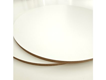 Pevná dřevěná bílá podložka pr.35cm, 8mm