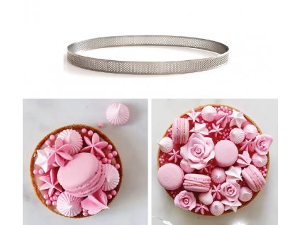 Nerezový perforovaný ráfek na tartaletky pr. 18cm, v. 2cm Decora