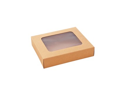 Krabička na makronky a pralinky hnědá 18 x 15 x 3,7cm