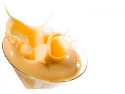 88980853 advocaat egg liqueur splashing isolated on white background clipping path included