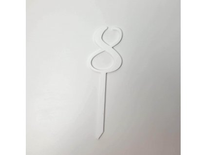 Zápich číslo 8 bílý