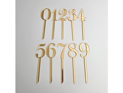 Zápich Plexi číslo 6 zlatý