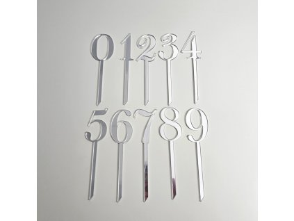 Zápich Plexi číslo 8 stříbrný