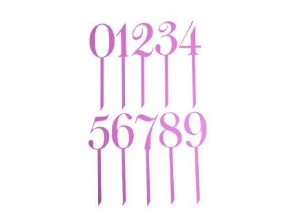 Zápich Plexi číslo 6 růžový