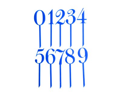 Zápich Plexi číslo 8 modrý