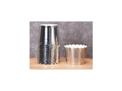 Dekorační/pečící samonosné košíčky LKstore Stříbrné, 25ks