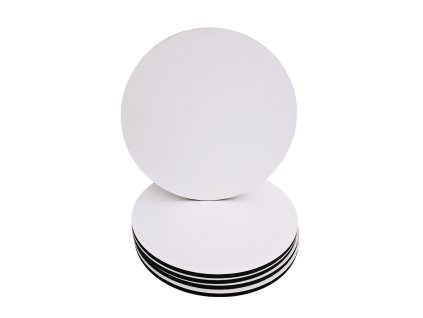 Pevná dřevěná bílá podložka 5ks, pr.25cm, 8mm - II.jakost