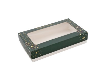 Krabice na cukroví Tmavě zelená 0,75kg, 25 x 15 x 5,5cm