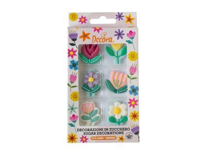 Cukrové dekorace Jarní květiny, Decora, 6ks