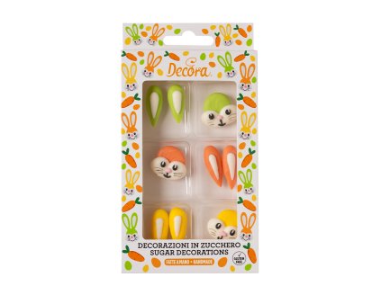 Cukrové dekorace Barevní zajíčci, Decora, 3ks