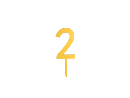 Plastové zlaté číslo 2