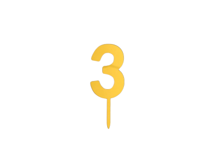 Plastové zlaté číslo 3