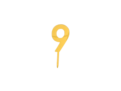 Plastové zlaté číslo 9