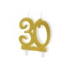 Dortová svíčka zlatá číslo 30, 7,5cm