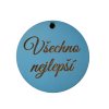 Cedulka kulatá "Všechno nejlepší II." modrá