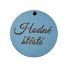 Cedulka kulatá "Hodně štěstí I." modrá