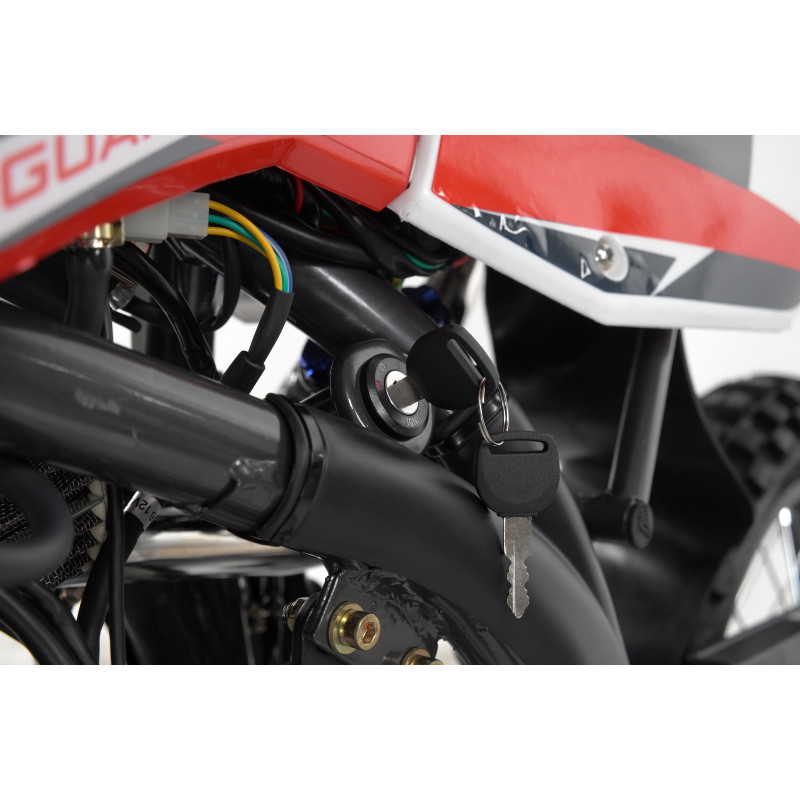Dětská benzínová motorka Pitbike Leramotors By Apollo Jaguar 125cc 17“/14“ E-Start Červená