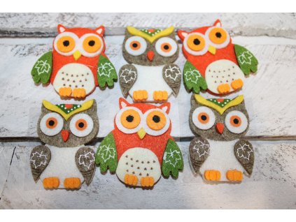 Flízové sovičky z lepítkem