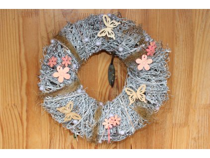 Romantický věnec v růžových tónech