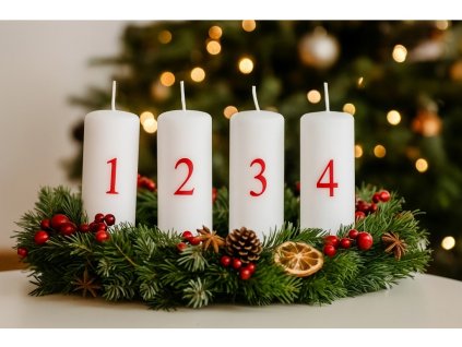 Adventní svíčky s čísly