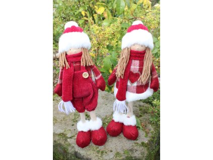 Zimní postavy chlapec a dívka