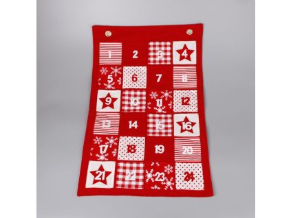 7576736B 6B5E5A5A5A5A5A615C70625E adventni kalendar textil 40x63cm cervena
