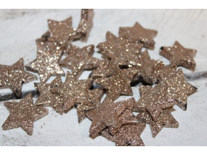 Hvězdičky s glitry v barvě šampaň