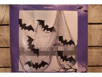 Dekorační síť s netopýry – halloweenská výzdoba