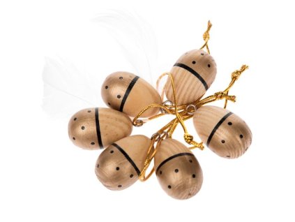 6E6B75767D 6B5C5A5A5A5A5A5A6E635F63 drevena zavesna vajicka sada 6ks 24 144