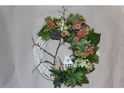 Celoroční věnec v zelených tónech