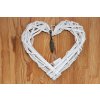 Proutěné srdce k dalšímu tvoření – šedé a bílé 15 cm