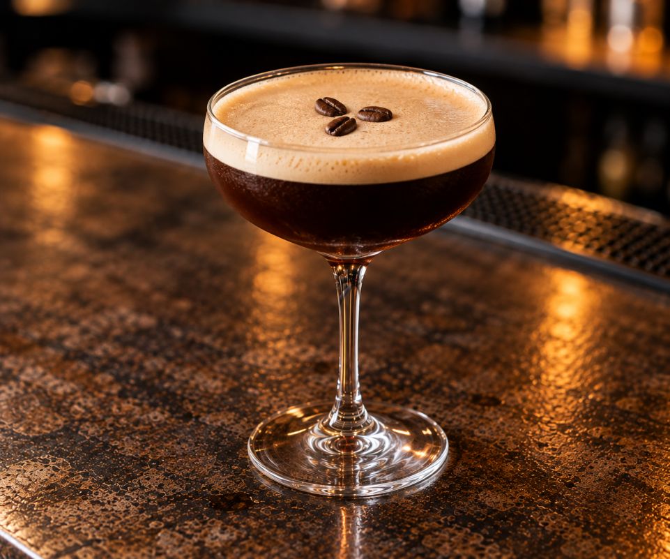 Espresso Martini – koktejl s vodkou, espressem a kávovým likérem