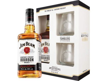 Jim Beam 40% 0,7l + 2x sklo