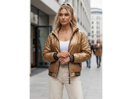 1450796 damska zlata prosivana bomber bunda glamcix velikost s