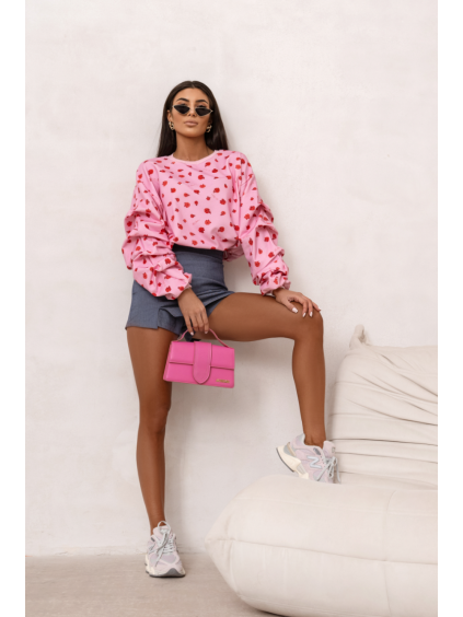 Bluza REMY print Flowers on pink 1