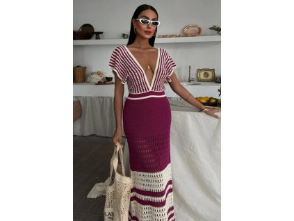 Pruhované pletené šaty