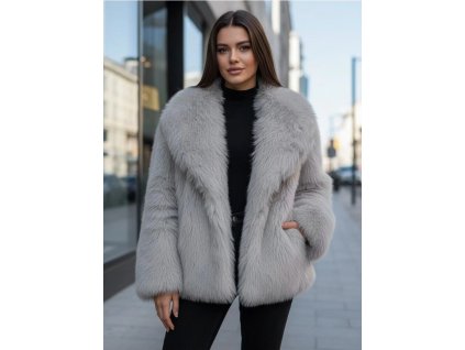 Šedý dámsky kožúšok zarafia